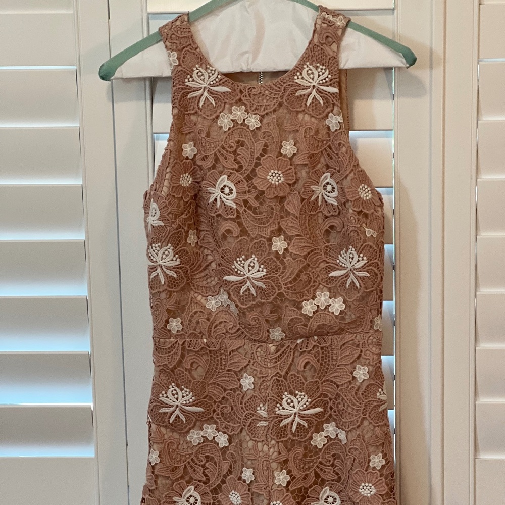 Lavender Brown Lacy Romper